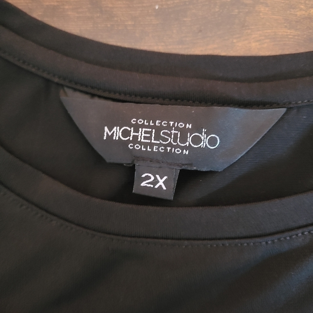 Michel Studio Black & Multicolor Abstract Print Blouse โ Size 2X - Picture 5 of 5